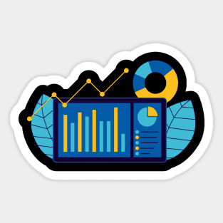 Data information flat illustration design Sticker